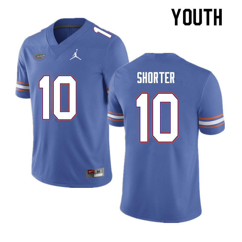 Youth #10 Justin Shorter Florida Gators College Football Jerseys Sale-Blue - Click Image to Close